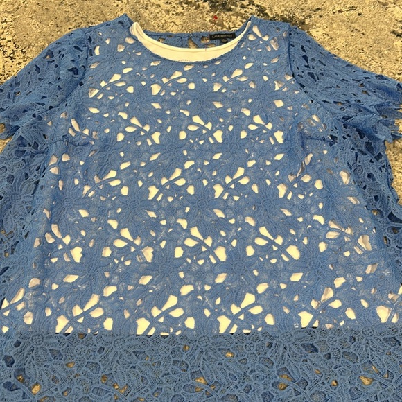 Blue soft see through material adding in white tank to wear under blouse - Picture 8 of 8